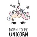 Sticker mural Kvilis - Tête de licorne Born to be Unicorn