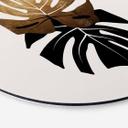 Tableau sur alu-Dibond Kubistika - Monstera noir et or - Rond