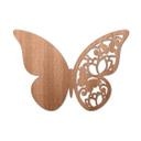 Décoration murale en bois placage d'acajou - Papillon fleuri