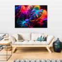 Canvasbillede, Monstera-blade i neonfarver