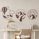 Sticker mural rond cascade dans les montagnes