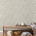 Ikke-vævet tapet i beige blade bladlook vintage blomstret natur 