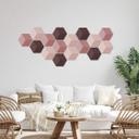 3D Hexagon Alu-Dibond - Rød med mønster