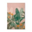 Cuadro de madera ilustración botánica en verde y rosa - Goed Blauw