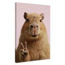 Canvasbillede Peace Capybara