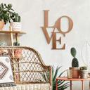 Letras de madera Love modern - madera de caoba