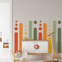 Wallsticker retro striber med prikker | regnbuefarver
