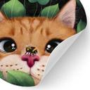 Vinilo decorativo para habitación infantil Dulce gato en el arbusto - Korenkova - Redondo