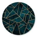 Tableau sur verre rond Fredriksson - Pierre précieuse bleu-vert