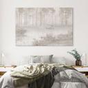 Wanddecoratie bos bij meer in beige mist - Ms Tiff - Alu-Dibond