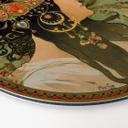Tableau en Alu-Dibond Mucha - La brunette - Rond