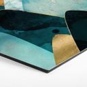 Hexagon Dibond Abstrakte bjerge i guld og blå - SpaceFrog Designs