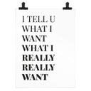 Plakat I tell you what I want