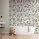 Papier peint fleuri Aquarelle bleu gris - papier peint intissé floral - élégant