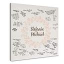 Tableau en toile Couronne de fleurs + Texte personnalisé
