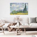 Glasbillede - Van Gogh - Hvedemark med cypresser