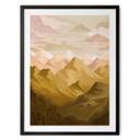 Póster Montañas doradas al atardecer - Goed Blauw