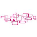 Wallsticker - Retro Rektangel Pink