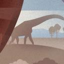 Fotomural de habitación infantil En la tierra de los dinosaurios - marrón