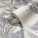 Non-woven tapet i beige træer blade jungle blomster natur 