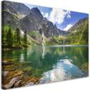Canvasbillede, bjergsø træer Natura