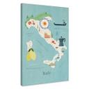 Lienzo con mapa de Italia - Rivers