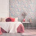blomstertapet beige blå - tapet med blomsterdesign - naturligt tapet