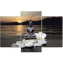 3 stykke lærredstryk, Buddha Zen Spa Sunset