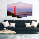 Lærred print 5 styk, Golden Gate Bridge Panorama