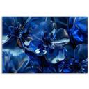 Canvasbillede, Blå glasblomster 3D