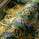 Versace tapet jungle i grøn og guld non-woven tapet med medusa hoveder design
