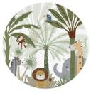 Vinilo decorativo infantil Animales bonitos de la selva - Oliver Robins - Redondo