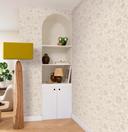Blomstret og ikke-vævet tapet Paraiso beige