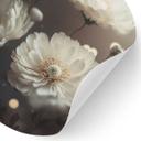 Vinilo decorativo Flores blancas con polvo de oro - Treechild - Redondo