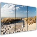 3 stykke lærredsprint, Strand Havsand Natur