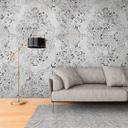Barokt tapet i sølvgrå - nonwoven tapet ornamentalt design - elegant tapetmaleri