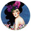 Vinilo decorativo retrato - Corazón susurrante redondo - Hülya