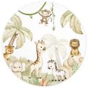 Tapet cirkel Oliver Robins - Animals and Palm Trees - vliesetapet/selvklæbende non-woven tapet