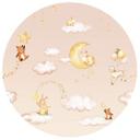 Sticker mural rond Oliver Robins - Doux rêves en rose
