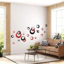 Wallsticker - 2-farvede Retro Cirkler