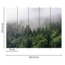 non-woven tapet FoggyFirTrees landskabstræ fototapet Designwalls i grøn og hvid 