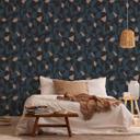 Papel pintado de diseño azul negro beige vintage - Papel pintado tejido-no tejido para cocinas