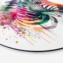 Vægcirkel Heine - Rainbow Zebra – print på aluminium (Alu-Dibond)