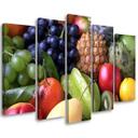 5 stykke lærredstryk farvede frugter