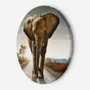 Rundt lærredsbillede Elefant på vej