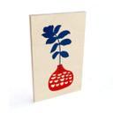 Cuadro de madera Kubistika - Flor silvestre en jarrón rojo