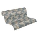 3D tapet pvc-fri - ikke-vævet tapet geometrisk af A.S. Création blå beige 385063