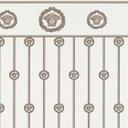 Versace ikke-vævet tapet base border medusahoved hvid beige metallic
