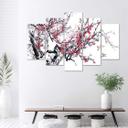5 stykke lærredstryk, japansk kirsebærblomst