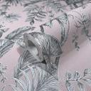 Blomstertapet non-woven Novamur Jackie pink, sølv